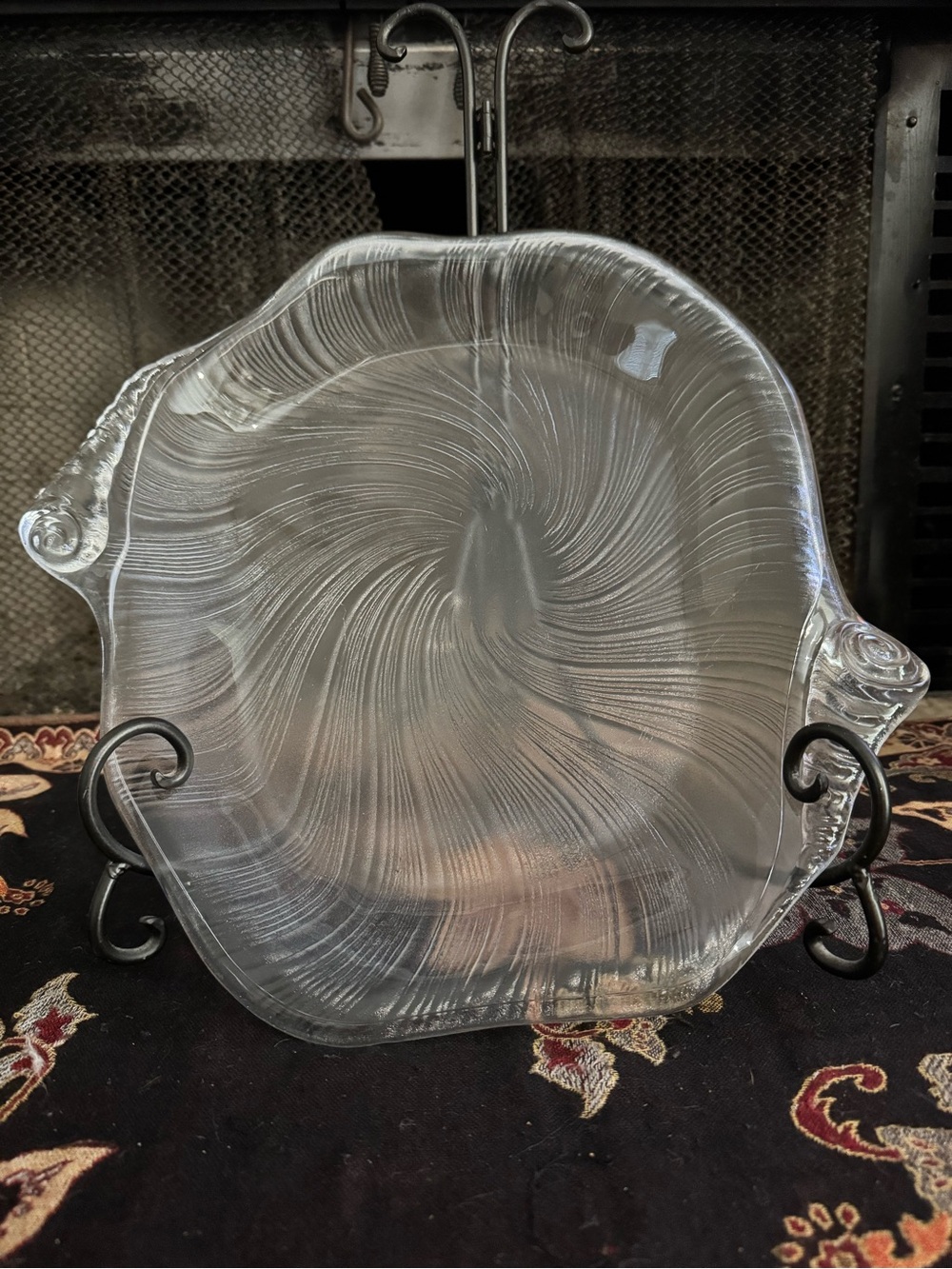 VILLEROY & BOCH Sea Shell Shaped Crystal Glass Serving 15” Plate